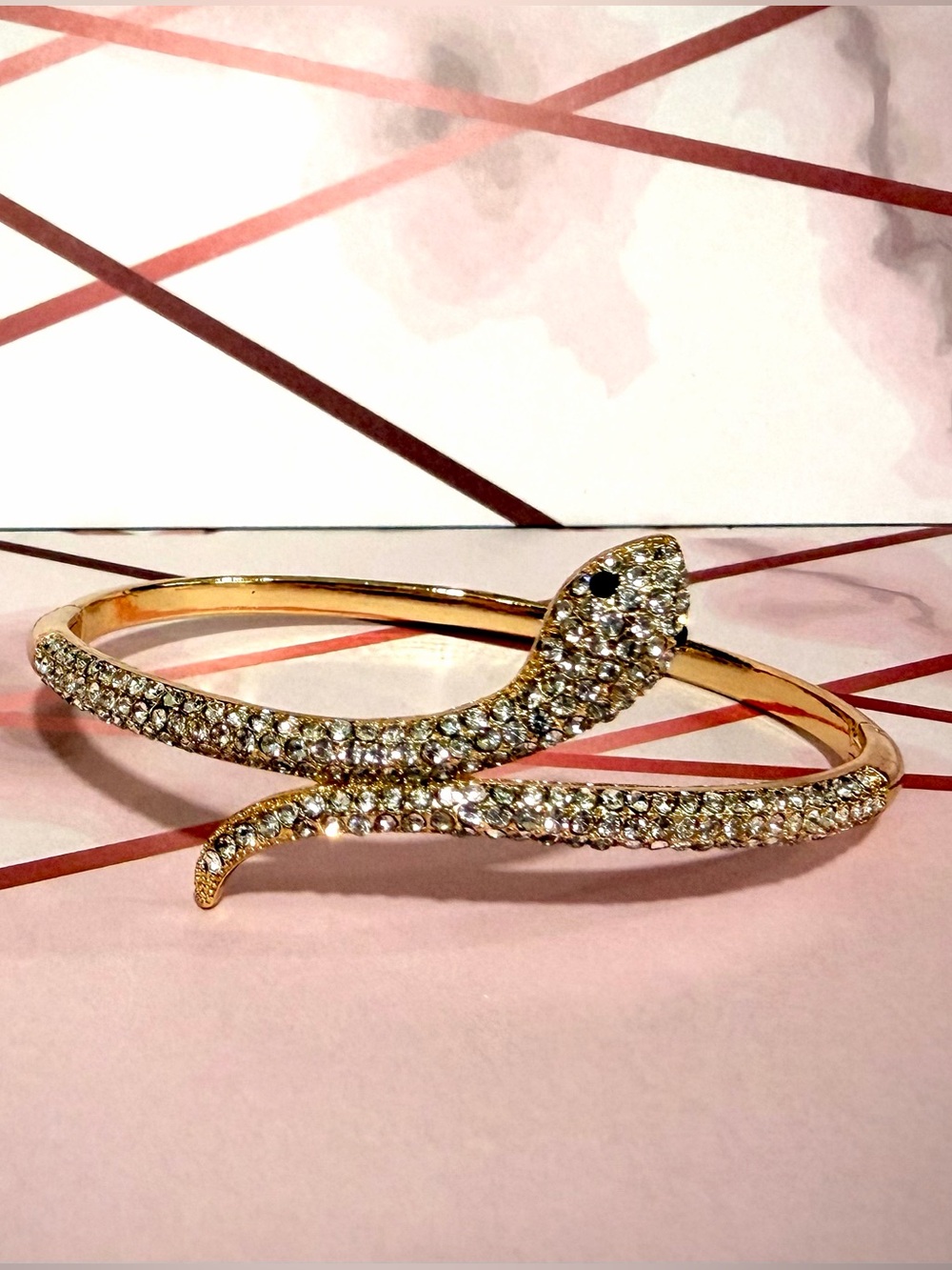 Gold Crystal Snake Wrap Bracelet